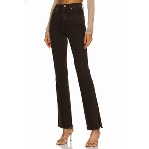 GRLFRND Harlow Dark Chocolate Brown High Rise Boot Slit Jeans Size 24